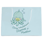 Schattigee Octopus Baby shower Kawaii Groot Cadeauzakje (Voorkant)