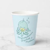 Schattigee Octopus Baby shower Kawaii Papieren Bekers (Achterkant)