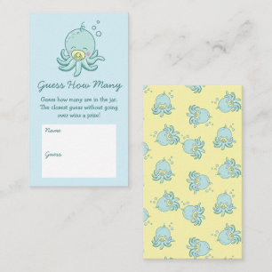 Schattigee octopus Baby shower Kawaii Raad eens ho Informatiekaartje