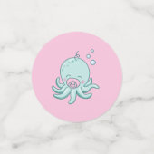 Schattigee Octopus Baby shower Kawaii Roze Meisje Confetti (Kleine voorkant)