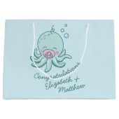 Schattigee Octopus Baby shower Kawaii Roze Meisje Groot Cadeauzakje (Voorkant)