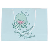 Schattigee Octopus Baby shower Kawaii Roze Meisje Groot Cadeauzakje (Achterkant)