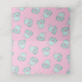 Schattigee Octopus Baby shower Kawaii Roze Meisje Plaatskaartje (Binnenkant ongevouwen)