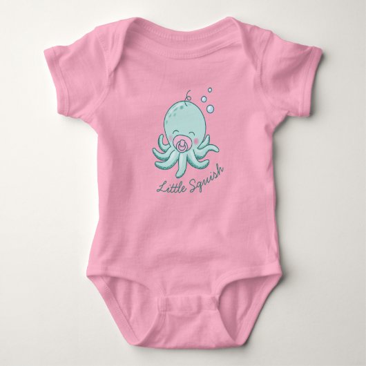 Schattigee Octopus Baby shower Kawaii Roze Meisje Romper (Voorkant)
