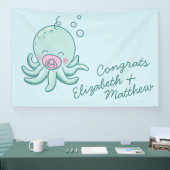Schattigee Octopus Baby shower Kawaii Roze Meisje Spandoek (Beurs)