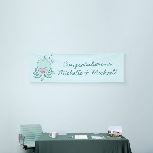 Schattigee Octopus Baby shower Kawaii Roze Meisje Spandoek (Beurs)