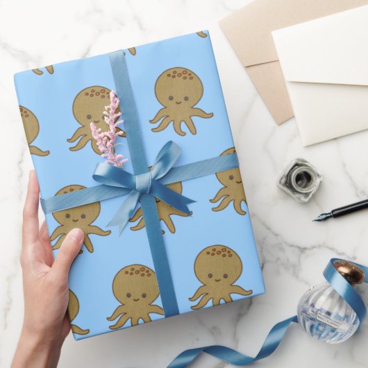 Schattigee Octopus Cartoon Borduurwerk Print Custo Cadeaupapier (Geschenken)