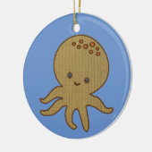 Schattigee Octopus Cartoon Borduurwerk Print Keramisch Ornament (Links)