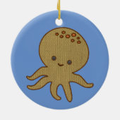 Schattigee Octopus Cartoon Borduurwerk Print Keramisch Ornament (Achterkant)