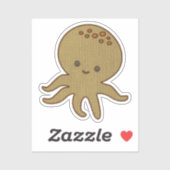 Schattigee Octopus Cartoon Borduurwerk Print Sticker (Vel)