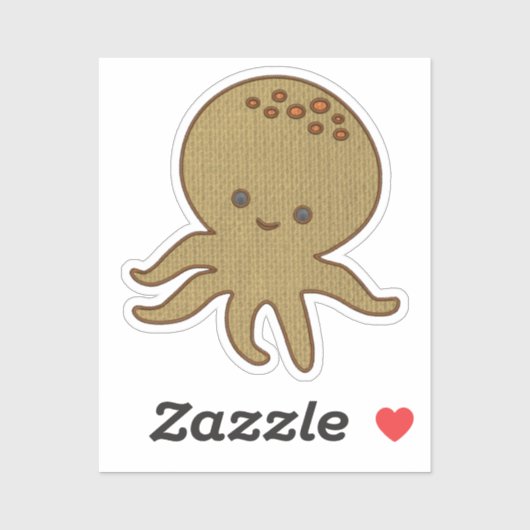 Schattigee Octopus Cartoon Borduurwerk Print Sticker (Vel)