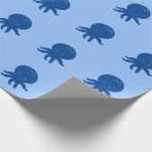 Schattigee Octopus Cartoon Oude Papier Print (Hoek)