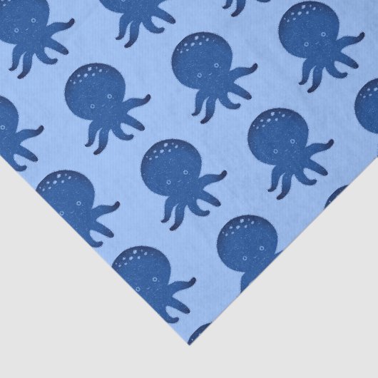 Schattigee Octopus Cartoon Oude Papier Print (Detail)