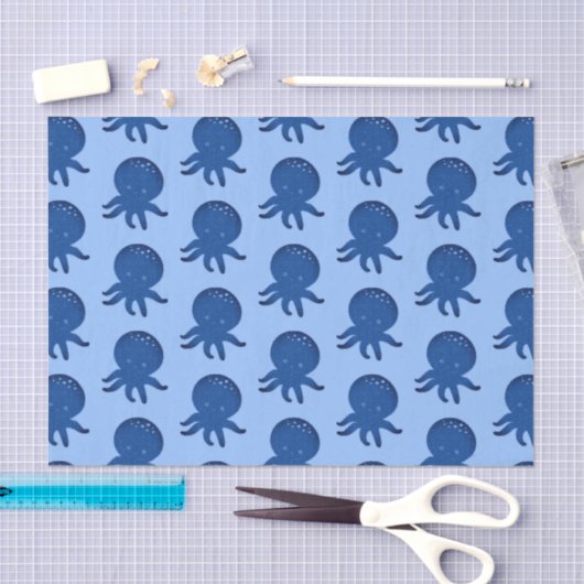 Schattigee Octopus Cartoon Oude Papier Print (Craft)
