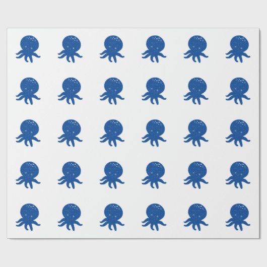 Schattigee Octopus Cartoon Oude Papier Print (Vlak)