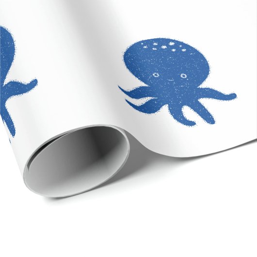 Schattigee Octopus Cartoon Oude Papier Print (Rol Hoek)