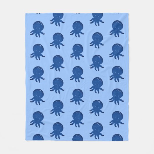 Schattigee Octopus Cartoon Oude Papier Print Fleece Deken (Voorkant)