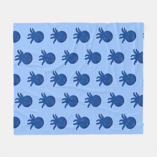 Schattigee Octopus Cartoon Oude Papier Print Fleece Deken (Voorkant (Horizontaal))