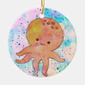 Schattigee octopus Cartoon Waterverf Keramisch Ornament (Voorkant)