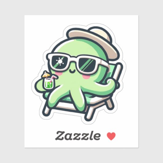 Schattigee Octopus Custom-Cut Vinyl Stickers (Vel)