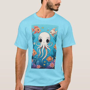 Schattigee octopus en vissen t-shirt