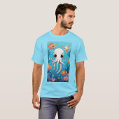 Schattigee octopus en vissen t-shirt (Voorkant volledig)