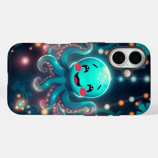 Schattigee Octopus iPhone Case - Stoer & Levendig  (Achterkant (horizontaal))