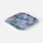 Schattigee octopus kleurrijke koraalvis zee Verjaa Papieren Bordje (Gebogen)