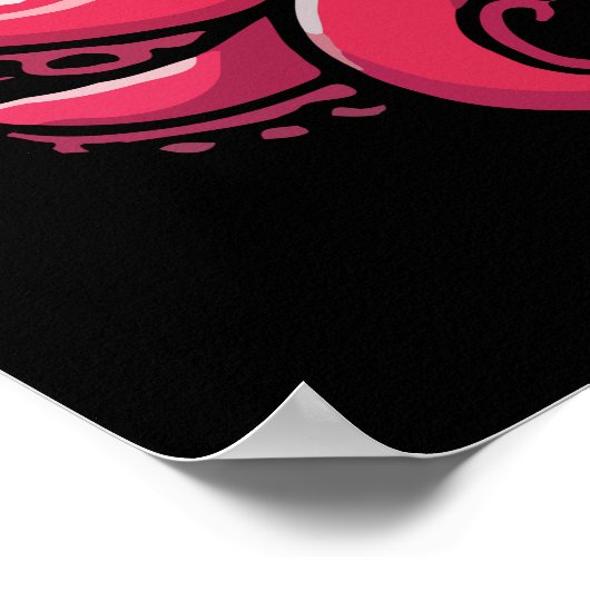 Schattigee octopus met hartballonnen, Valentijnsda Poster (Hoek)