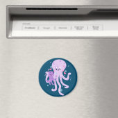 Schattigee Octopus Mom Tekening Art Magneet (Insitu (Vaatwasser))