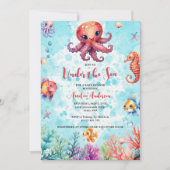 Schattigee octopus onder het Zee Creatures Baby sh Kaart (Voorkant)