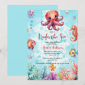 Schattigee octopus onder het Zee Creatures Baby sh Kaart (Voorkant / Achterkant)