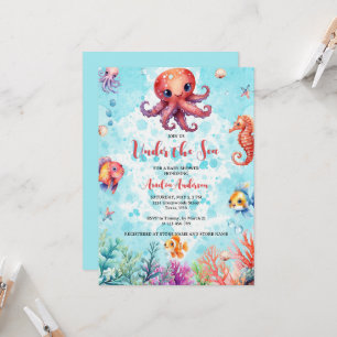 Schattigee octopus onder het Zee Creatures Baby sh Kaart