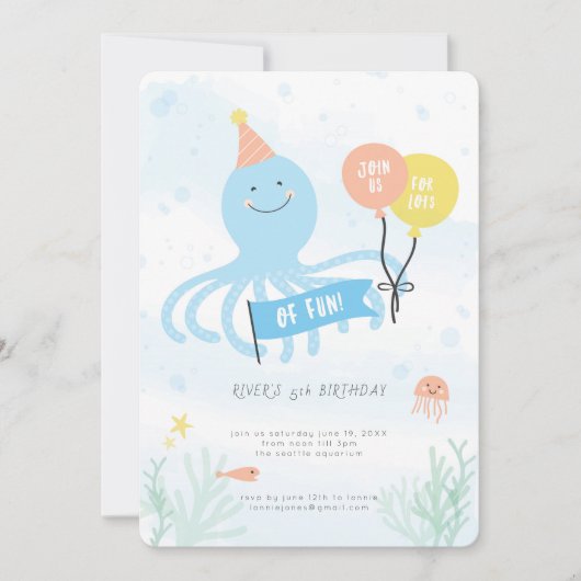 Schattigee octopus onder het Zee Kaart (Voorkant)