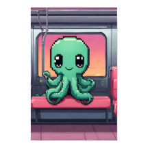 Schattigee octopus op een Sunset Subway Ride