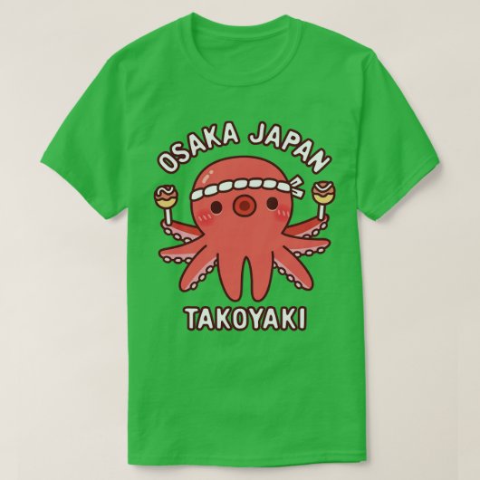 Schattigee Octopus Osaka Japan Takoyaki Voedsel T-shirt (Design voorkant)