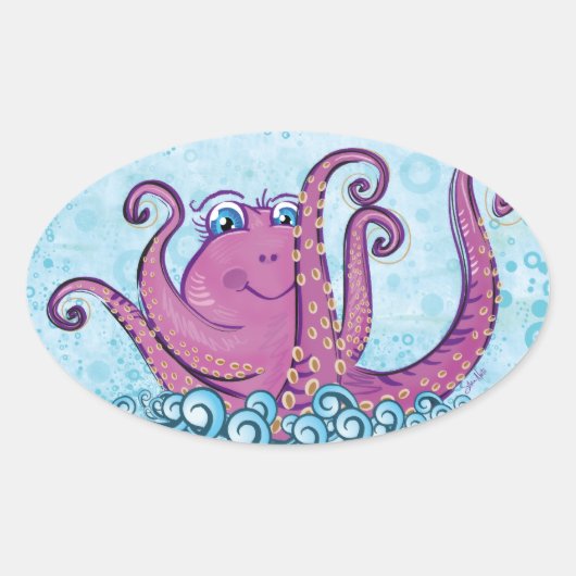 Schattigee octopus sticker (Voorkant)