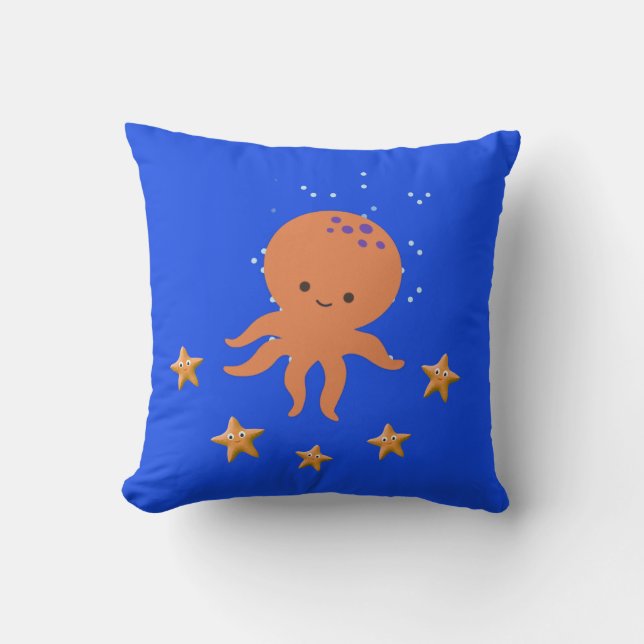 Schattigee octopus zeester Cartoon Kussen (Voorkant)
