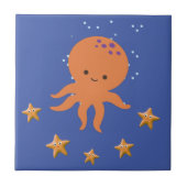 Schattigee octopus zeester Cartoon Tegeltje (Voorkant)