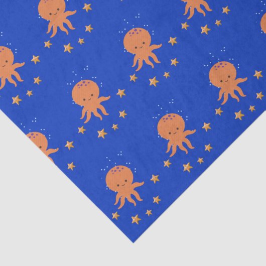 Schattigee octopus zeester Cartoon Tissuepapier (Detail)