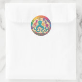 Schattigee octopusfamilie ronde sticker (Tas)