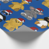 SCHATTIGEE OERWOUDEN DIEREN IN SANTA HATS Wrapping Cadeaupapier (Hoek)
