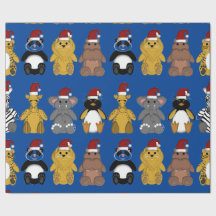 SCHATTIGEE OERWOUDEN DIEREN IN SANTA HATS Wrapping