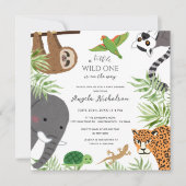 Schattigee Oerwouden Little Wild One Baby shower Kaart (Voorkant)