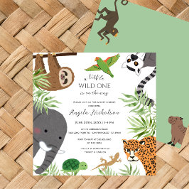 Schattigee Oerwouden Little Wild One Baby shower Kaart