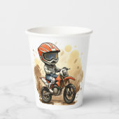 Schattigee off-road motorverjaardag papieren bekers (Voorkant)