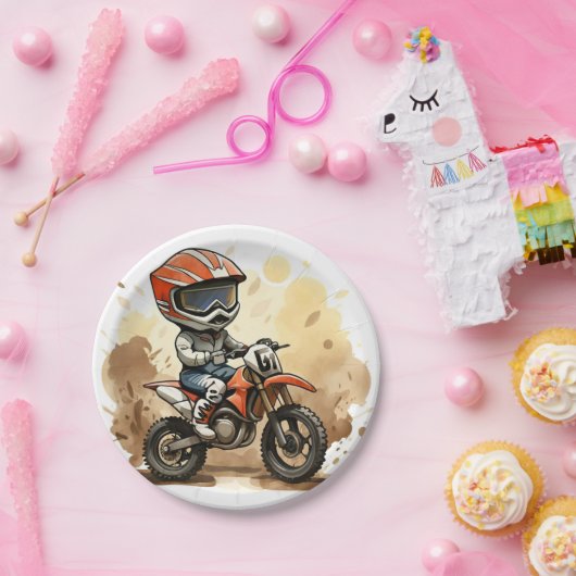 Schattigee off-road motorverjaardag papieren bordje (Feest)