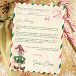 Schattigee officiële brief van de vintage van Sant Kaart<br><div class="desc">Dit is een  groene en rode officiële brief van de kerstman. Waar je gemakkelijk je kinder naam kunt toevoegen en het verhaal aan hem/haar kunt aanpassen. Het is ook erg leuk,  waardoor het een perfecte kerstavond box filler cadeau.</div>
