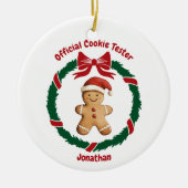 Schattigee officiële cookie tester kerst keramisch ornament (Voorkant)