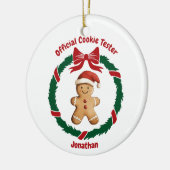 Schattigee officiële cookie tester kerst keramisch ornament (Links)